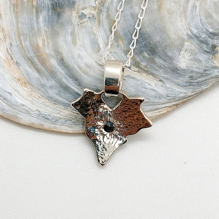 Sapphire Ivy Leaf Pendant Sterling Silver