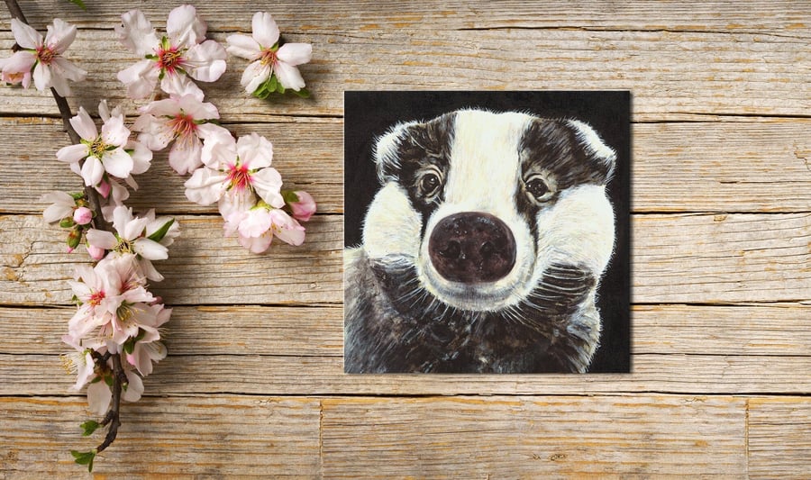 Baby Badger Greeting Card, Badger, Greetings Card, Blank Inside, Badgers Card
