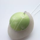 Dandelion pendant necklace in green