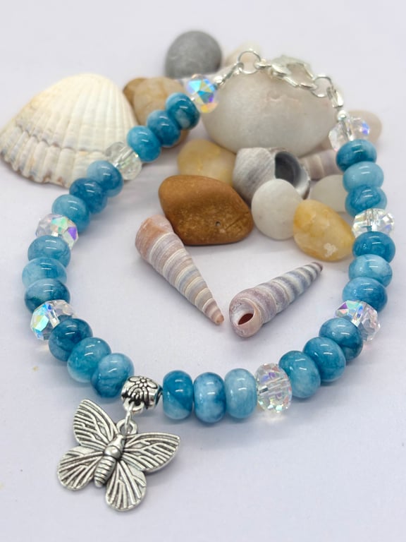 Aquamarine Butterfly Bracelet 