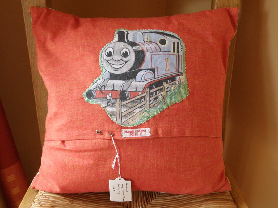 Vintage childrens train cushion