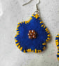 Handmade blue flower earrings  - Image 2
