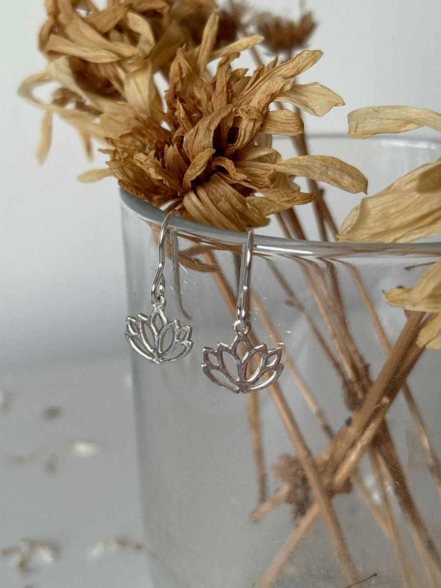 Lotus flower earrings - Folksy