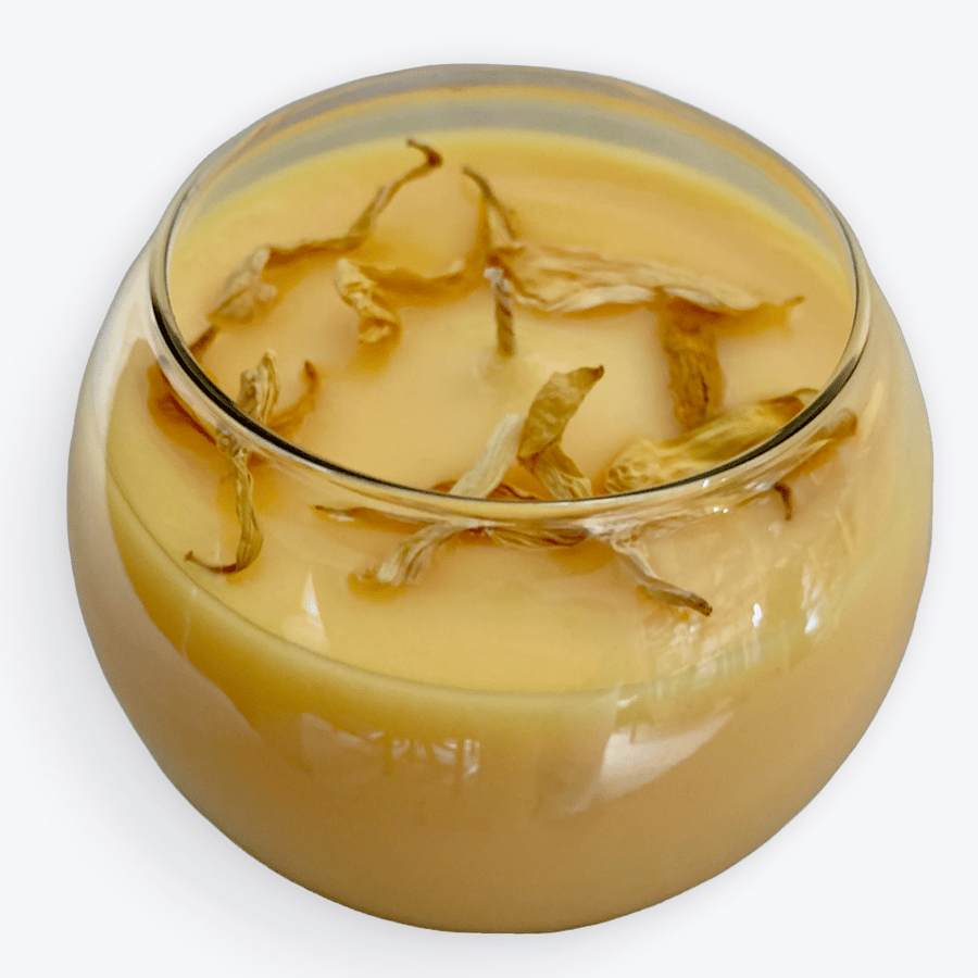 Sunflower Scented 100% Organic Yellow Wax Bowl Candle