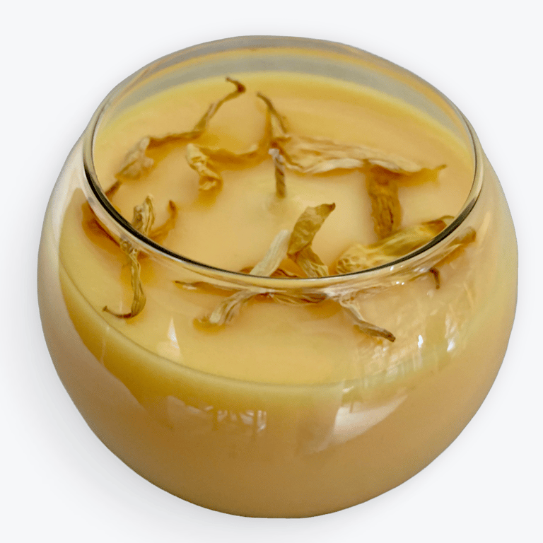 Sunflower Scented 100% Organic Yellow Wax Bowl Candle