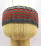 Hand Knitted Toddler Headband – Grey & Orange – 12–36 months - Image 1
