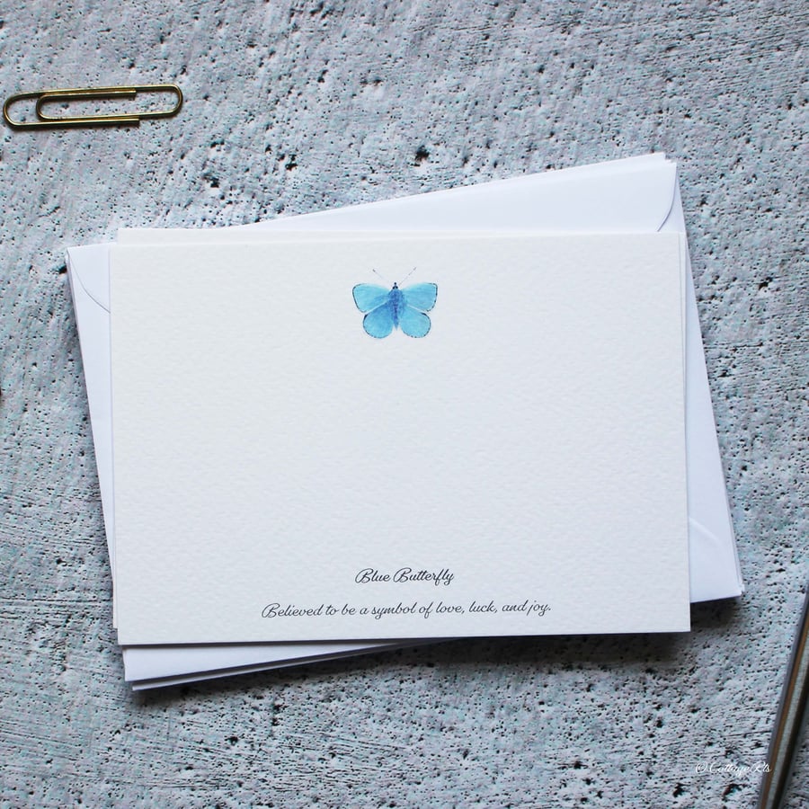 Butterfly Correspondence Cards Hand Designed By CottageRts Pack of 6
