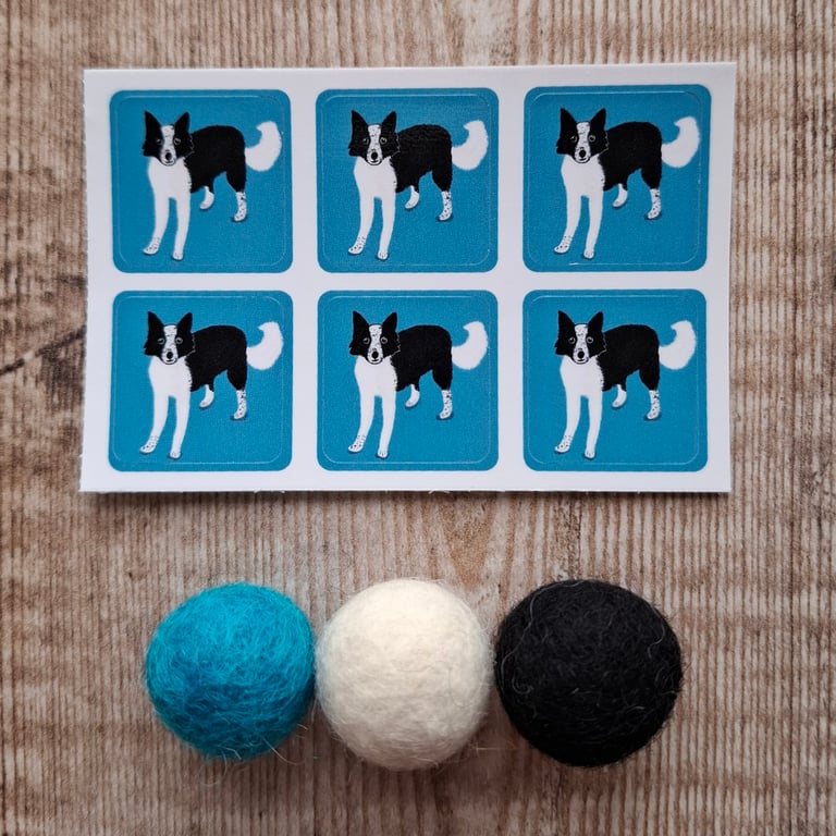 Border Collie Envelope Stickers - Set of 6