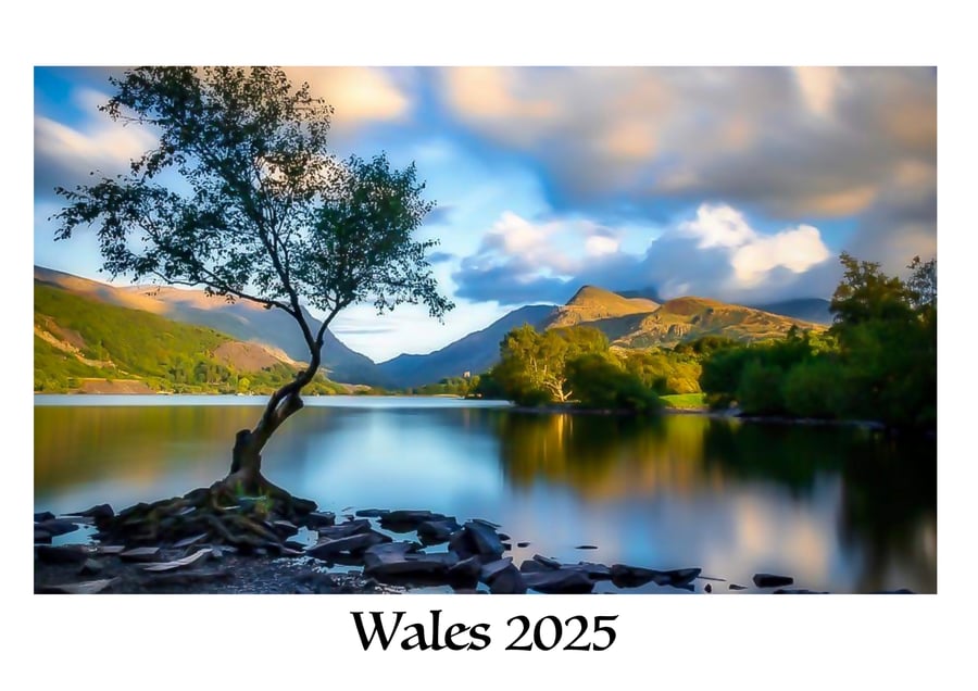 A4 2025 Wales Calender with 12 different locations one for each month