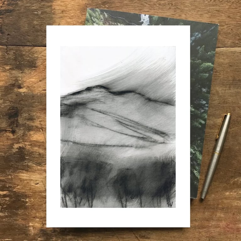 Peak District Art Print: Win Hill, Mountain Landscape art, gift for hikers