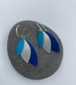 Aluminium layered parrot wing earrings in blue silver and turquoise