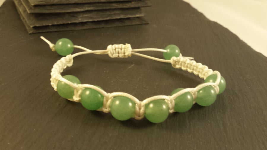 Aventurine Macrame adjustable bracelet