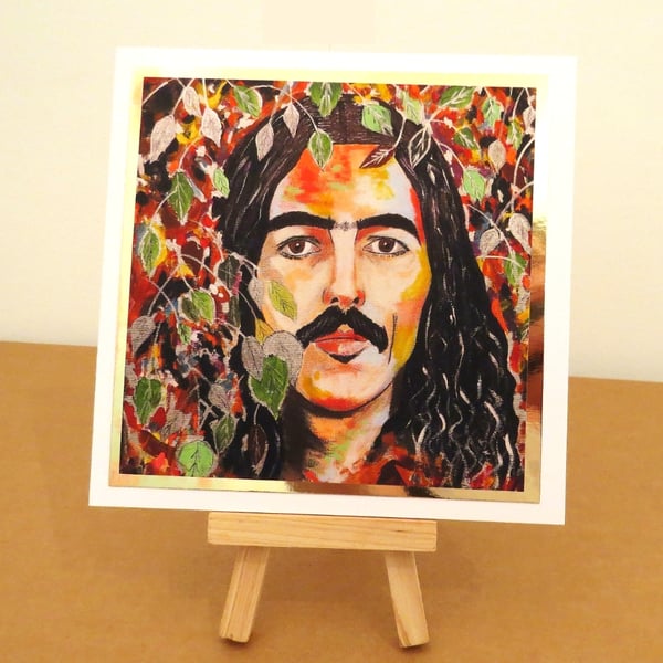 George Harrision - 6 x 6 inch Greeting Card - Print from Original Painting