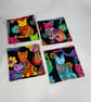 Cats coasters, Set of 4 fabric coasters, Handmade - Image 6