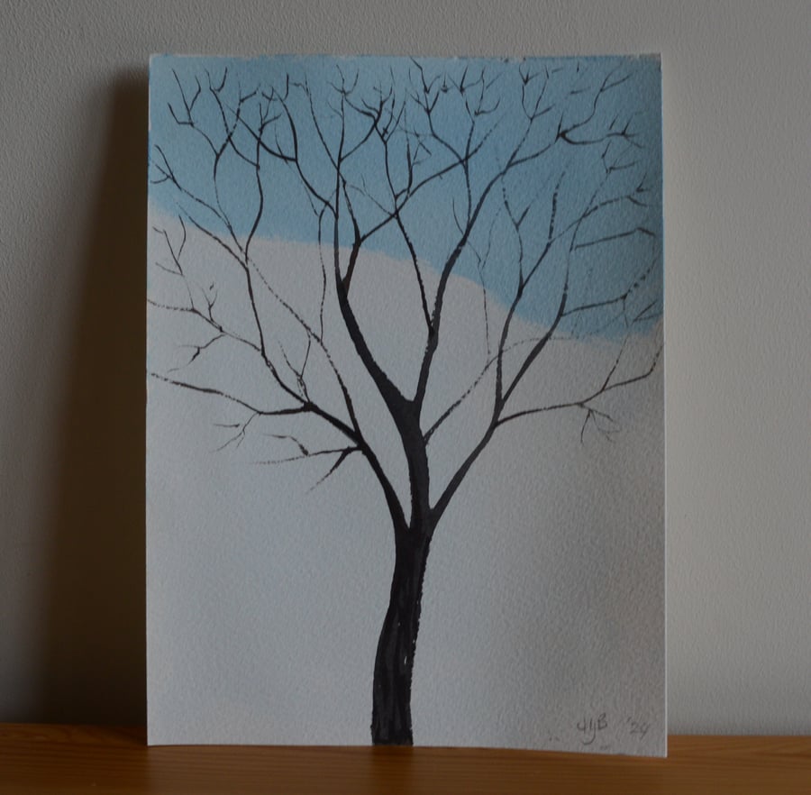 Winter Tree Watercolour Painting