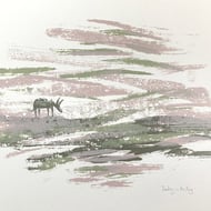 Donkey In The Fog three-colour A3 screen-print