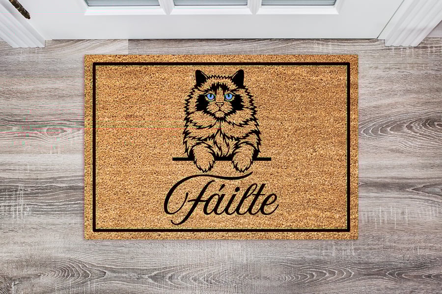 Ragdoll Cat Door Mat - Personalised Ragdoll Cat Welcome Mat - 3 Sizes