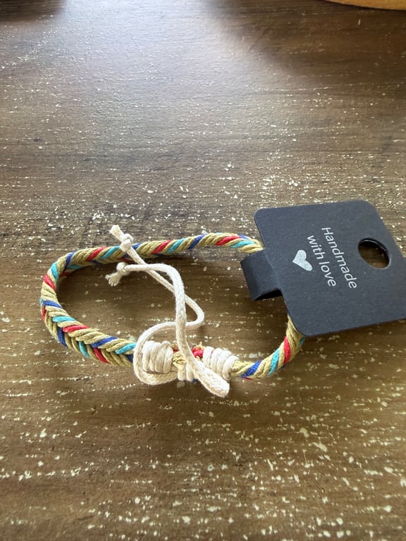Handmade Braided Friendship Bracelet - Multicolor Adjustable 