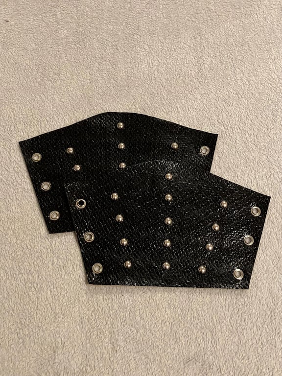 Uniquely Patterned Black Leather Spotted Bracers - Sm Pair