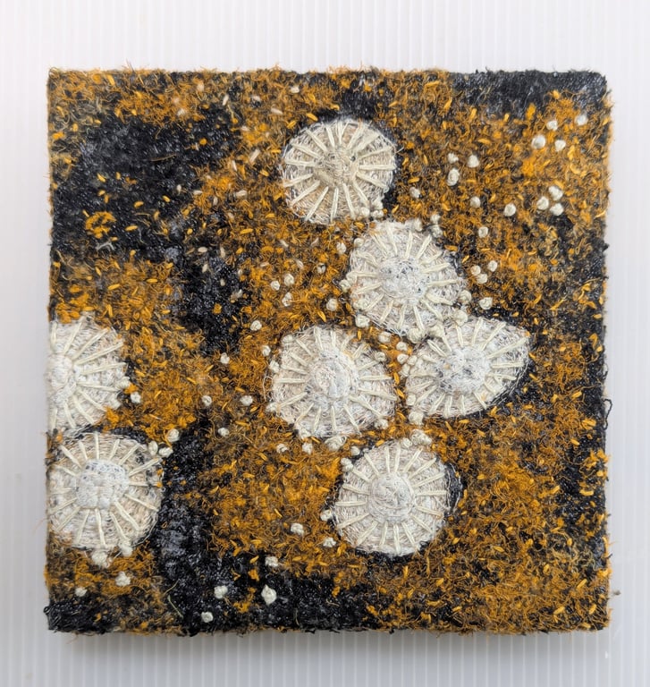 Coastal Dreams Textile Art: burnt orange - UNFRAMED