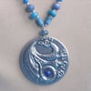 Pewter dragon necklace with lapis lazuli