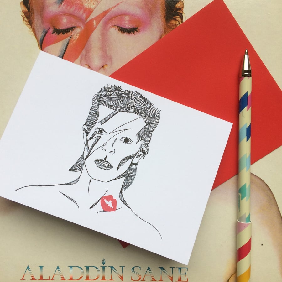 Bowie Kiss (blank card)