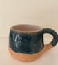 Ocean blue hand built ceramic mug 
