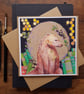 Bear and Books handmade card, keepsake from my original artwork