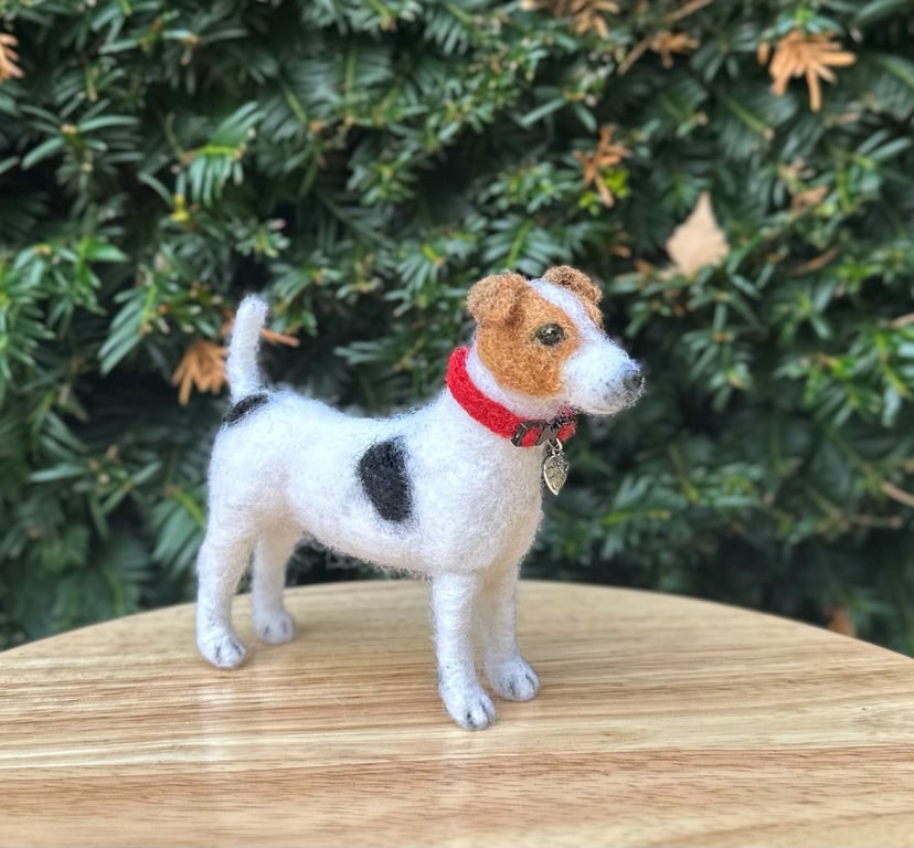 Needle Felted Jack Russell Terrier Ornament 