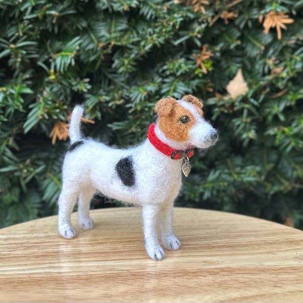 Needle Felted Jack Russell Terrier Ornament 