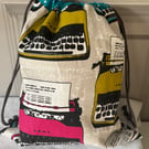 Typewriter themed drawstring bag