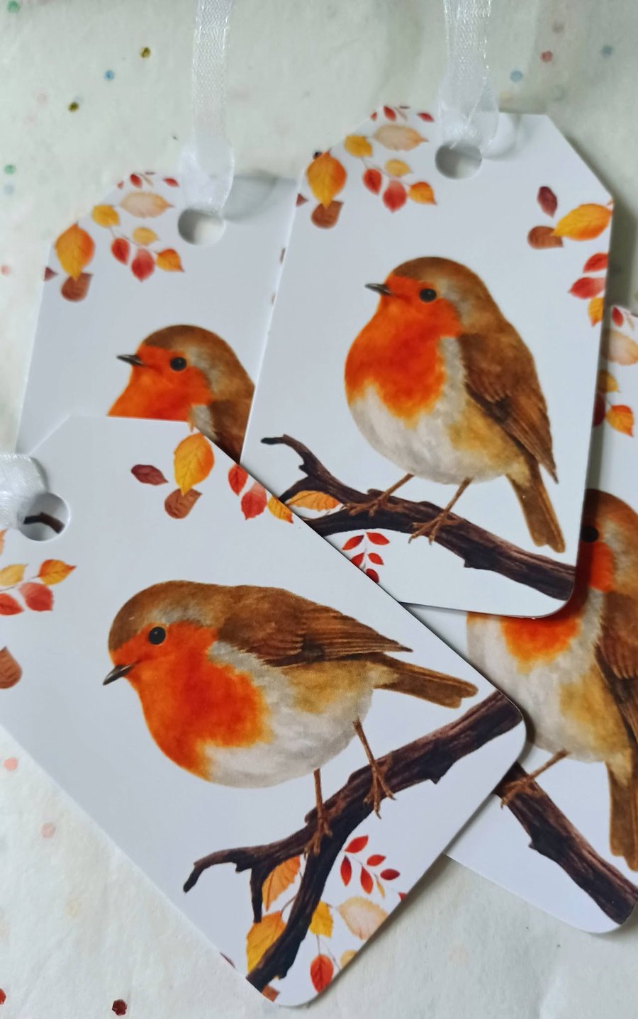 Set of 4 Robin Gift Tags