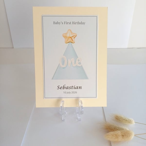 Baby's First Birthday Card - First Birthday Keepsake (Personalised)