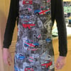 GAYPRON Apron in Benartex Fabric featuring London Bridge Mini Cars UK Union Jack