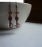 AMETHYST, PINK, SILVER AND BRONZE LAMPWORK BEAD EARRINGS. - Image 3