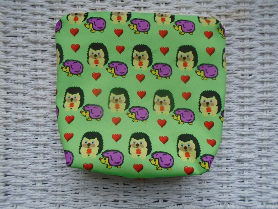 Love Hedgehogs Large Pencil Case or Make Up Bag.