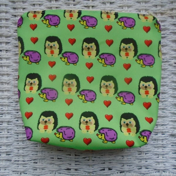 Love Hedgehogs Large Pencil Case or Make Up Bag.