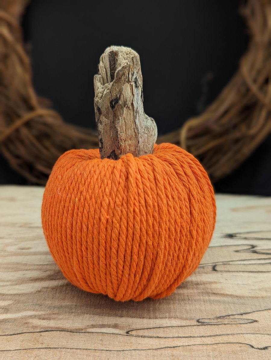 Macrame cord pumpkin
