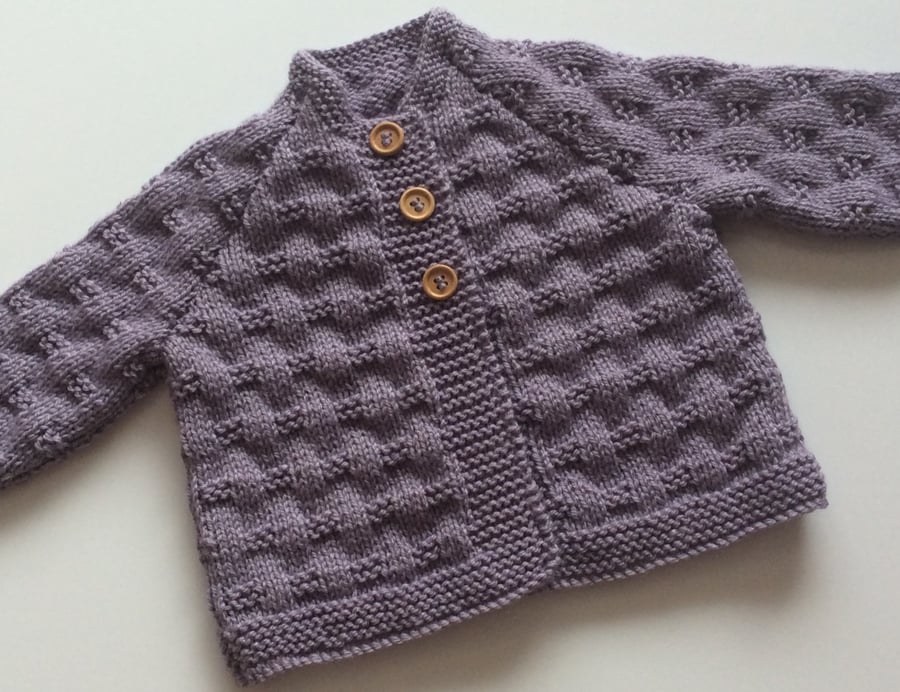 Hand knitted baby cardigan 