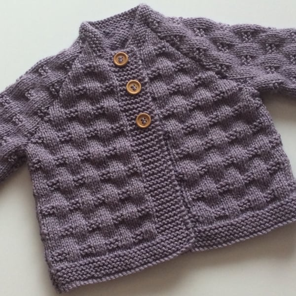 Hand knitted baby cardigan 