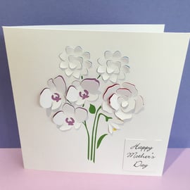 Birthday Card - Mother's Day Card - Paper Cut Flowers