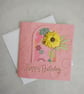 Sunshine Yellow Polka Dot Flower in Pink Arch - Birthday Card  - Image 5