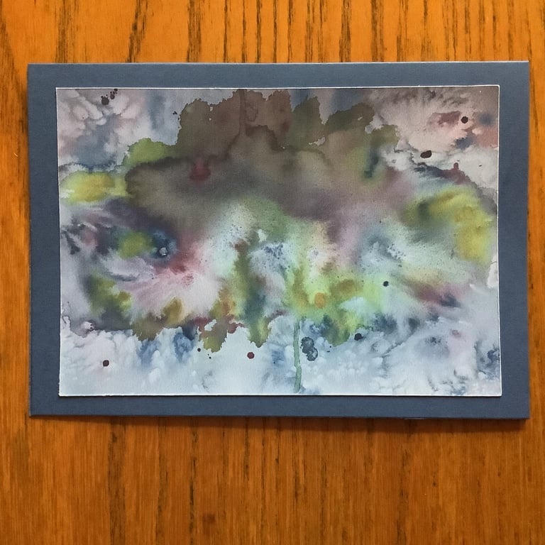 Handmade photo card of an original watercolour, 'Tree explosion'