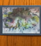 Handmade photo card of an original watercolour, 'Tree explosion'
