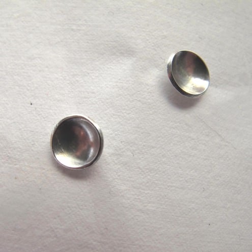 Delightfully dainty silver round studs