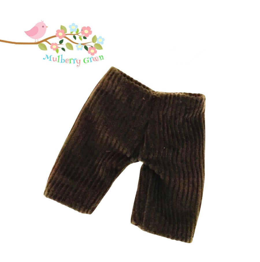 Brown Cropped Corduroy Trousers