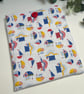 Handmade Padded Book Bag: Boats Book Cover, Book Protector