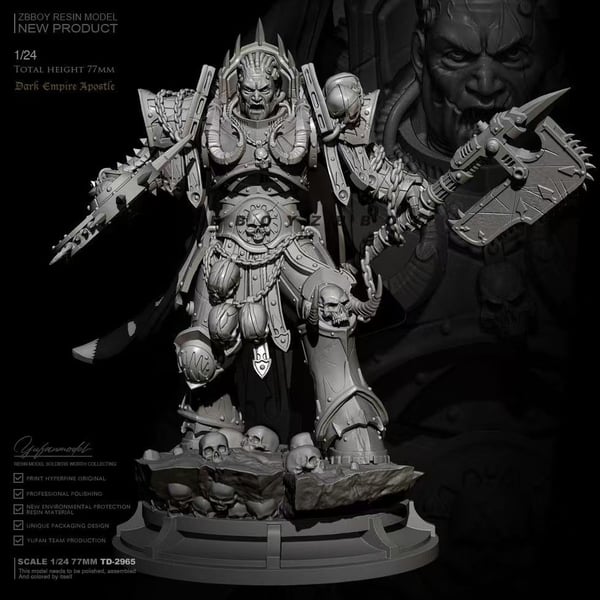 World Eaters Apostle Chaos space marine unpainted resin model miniatu