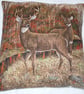 Stag and Deer in an Autumnal forest cushion - Image 1