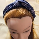 Christmas Cotton twist knot elasticated hairband, snowflake pattern